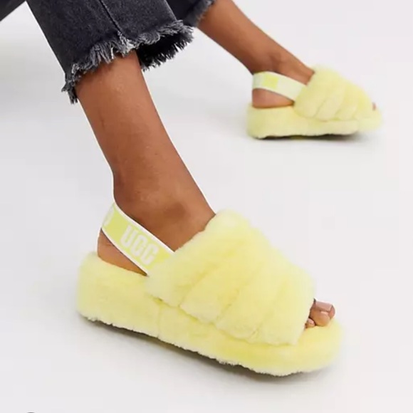UGG Shoes - UGG Fluff Yeah Yellow Slides